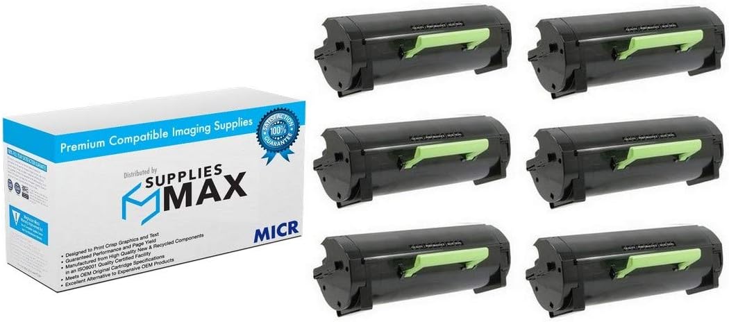 SuppliesMAX Compatible MICR Replacement for Dell B5460DN Extra High Yield Toner Cartridge (6/PK-45000 Page Yield) (332-2915_6PK)