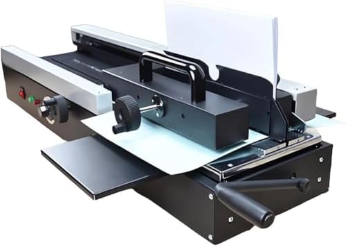 DLYZAYE Hot Glue Book Binding Machine, 1200W Desktop Paper Binder with Milling Cutter and Rubber Wheel, 200pcs/H Wireless Hot Melt Glue for A4 Books