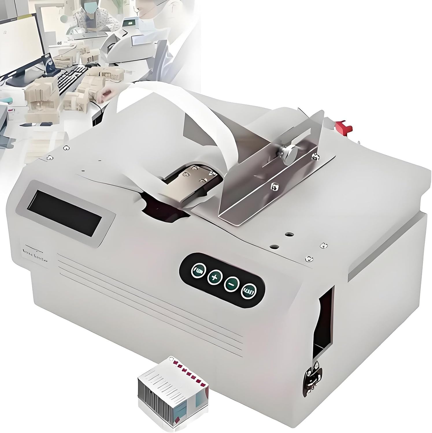 HEIHEIZI Cash Fast Binding Machine,Currency Strapping Machine, with Counting Function, with LCD Screen, 30 Times/Min, Automatic Banknote Bundling Machine, Smart-Tech Currency Bundler,110V