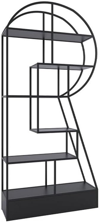 ULTRAWAVE Bookshelf Living Room Partition Iron Shelf Simple Creative Office Bookcase Storage Rack Book Organizer(B)