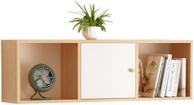 Bookshelf Bookshelf with Door Wall Shelf Wall Cabinet Wall-Mounted Wall Storage Decoration Living Room Bedroom Partition Bookcase Bookcases (Color : 1, Size : M)