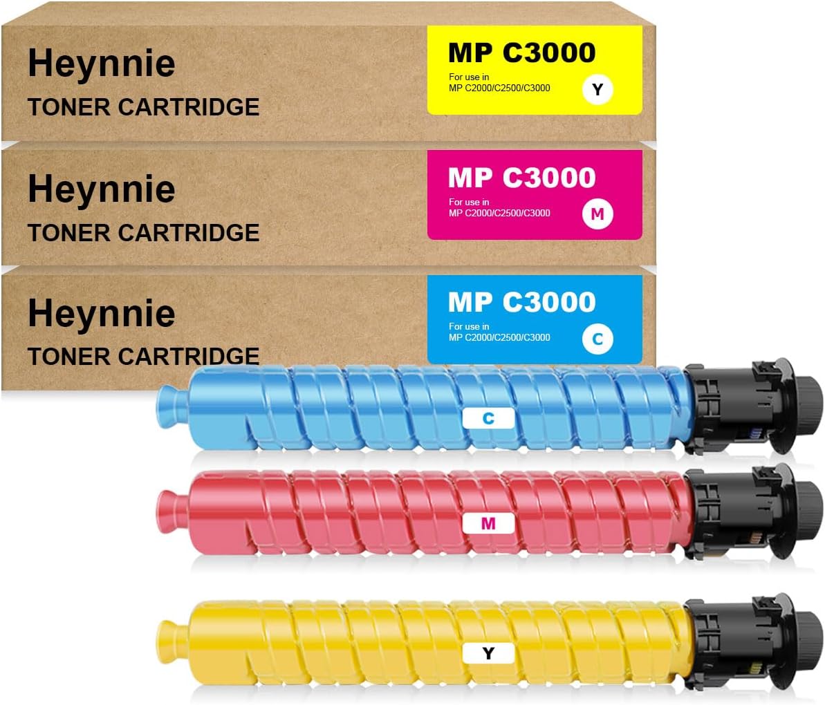 Heynnie Remanufactured MP C3000/DSC520 Toner Cartridge Replacement for Ricoh Aficio MP C2500 MP C2000 MP C3000 DSC525 DSC530 LD425C LD430C Printer (3-Pack)