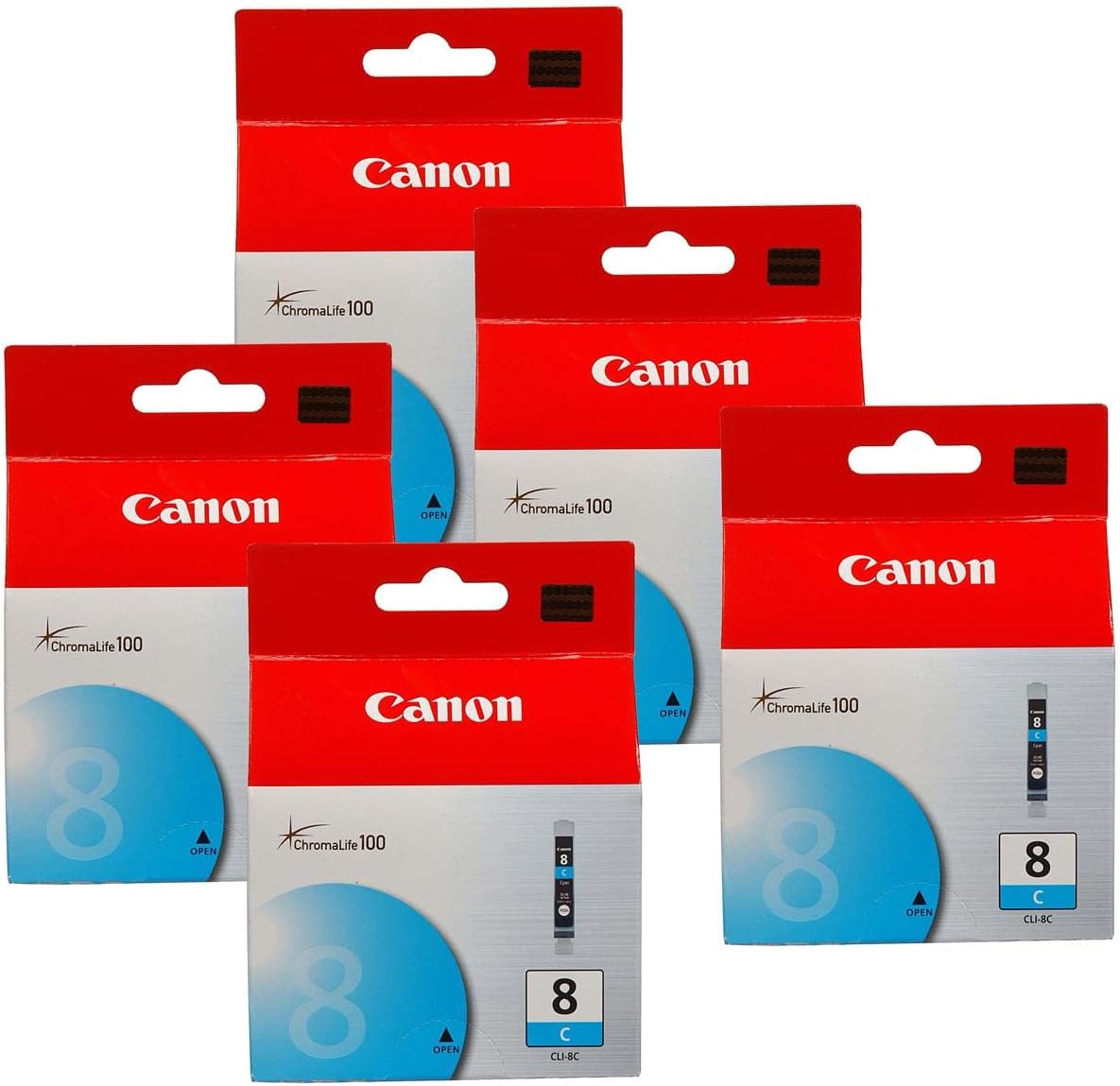 Canon CLI-8C Cyan Ink Cartridge, 5-Pack