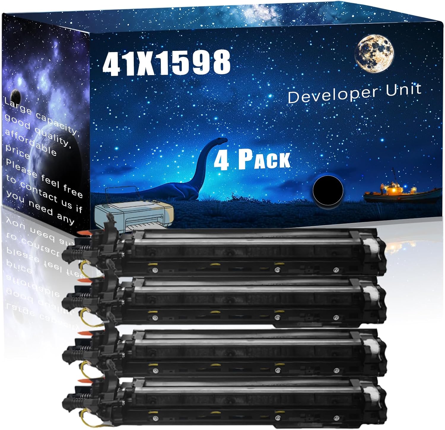 41X1598 Compatible Developer Unit Replacement for Lexmark High Yield Compatible CS921de CS923de CX920de CX921de CX922de CX923dte Printers, Meet Printing Needs (4 Pack Black)