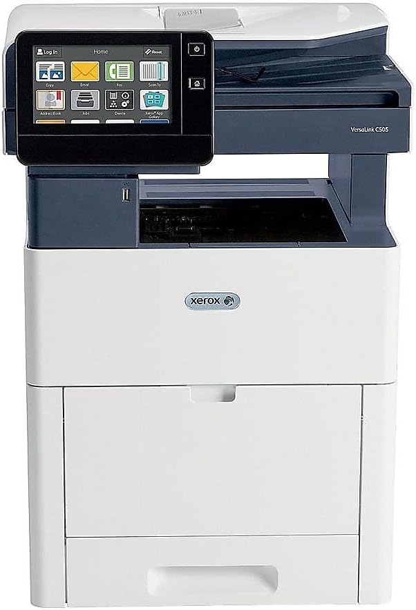 Xerox C505/X VersaLink Color Laser MFP (Print Copy scan fax) Letter/Legal up to 45 ppm USB/Ethernet 2 Sided Print 550 Sheet Tray 150 Sheet Multi Purpose Tray 250 GB Hard Drive 7