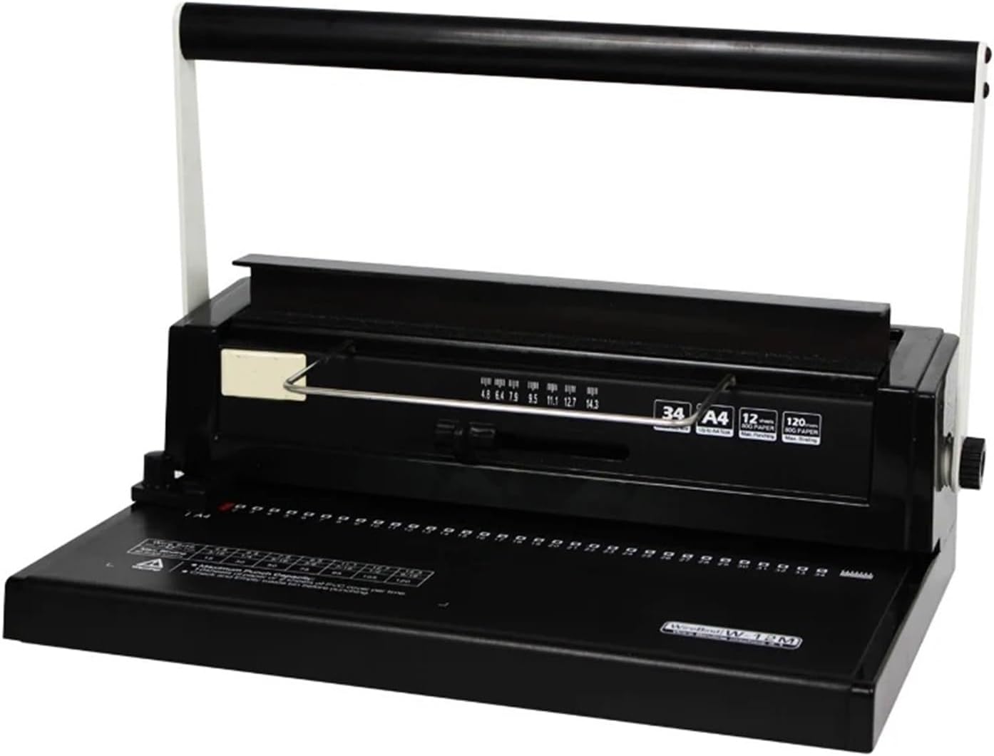 Binding Machines, W12m Iron Ring Binding Machine 34 Hole Loose Leaf Iron Ring Punching Machine Double Coil Manual Wire Binding Machine