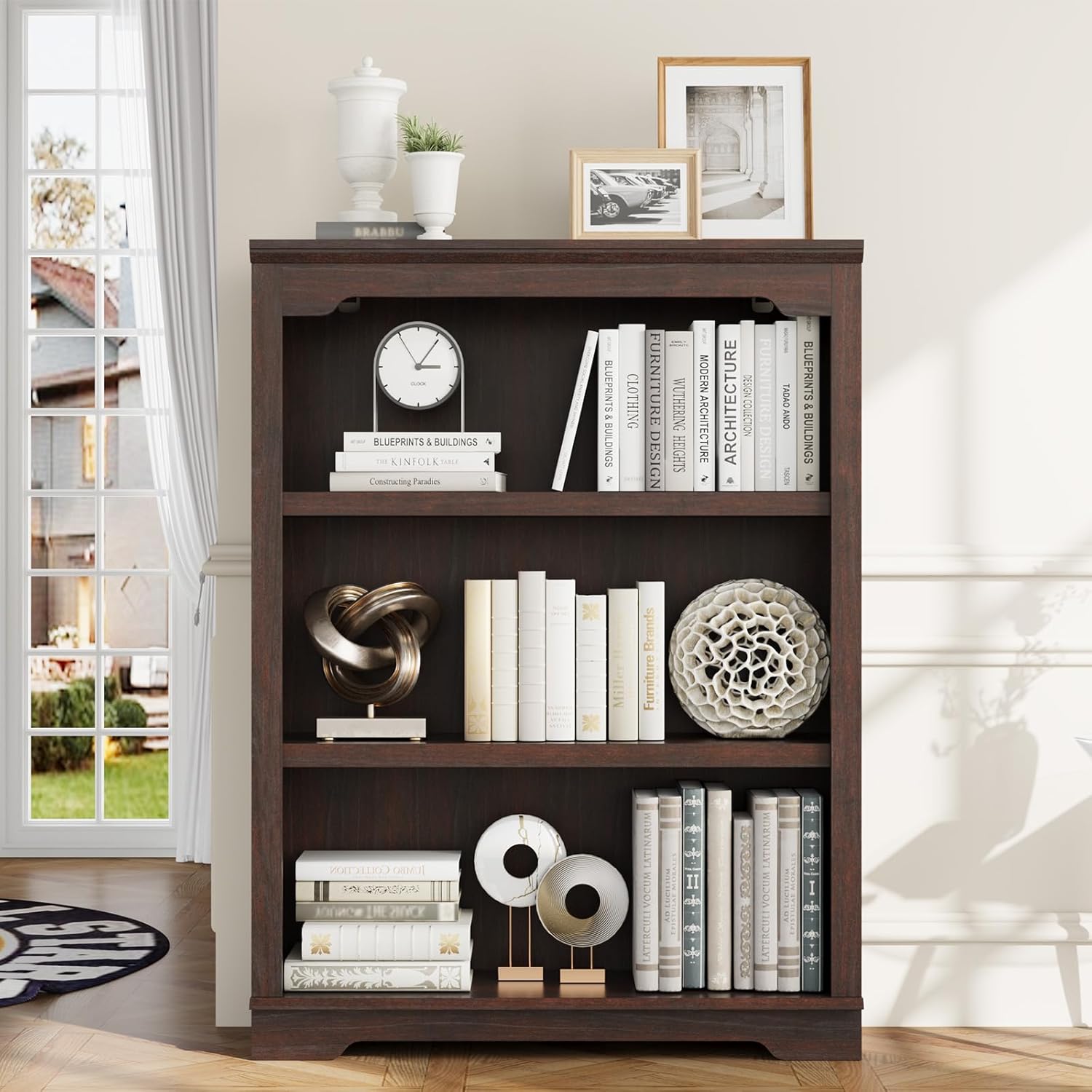HIFYOBRO 3 Tier Bookshelf and Bookcase, 31.5
