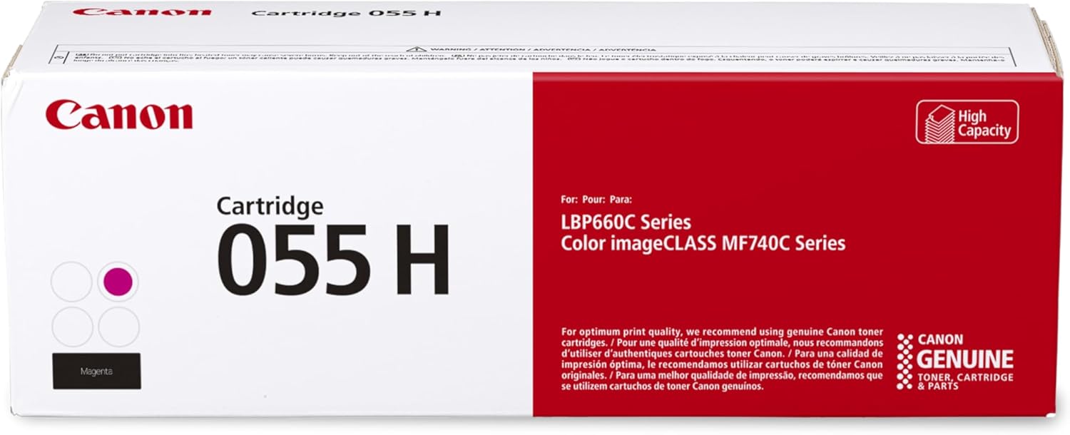 Canon Genuine 055 Magenta Toner Cartridge High Capacity Compatible with LBP664Cdw, MF741Cdw, MF743Cdw, MF745Cdw, MF746Cdw