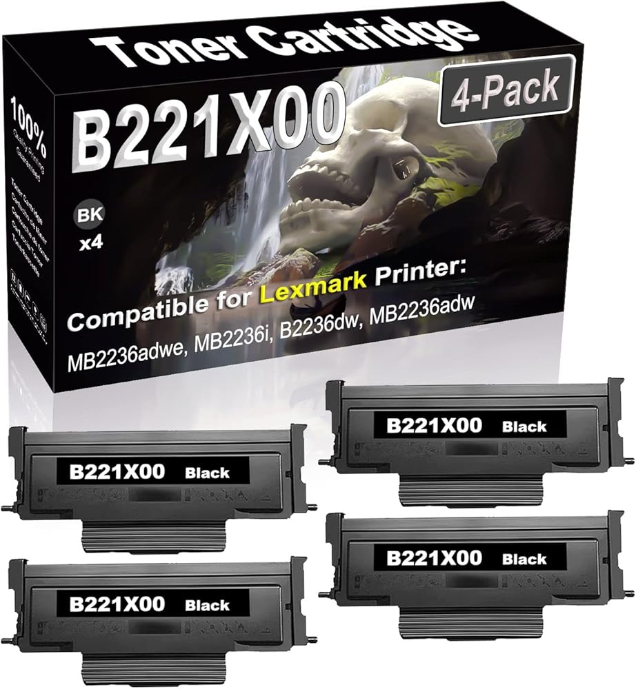 SINIYA 4-Pack (Black) Compatible High Yield B221X00 Laser Printer Toner Cartridge use for MB2236adwe MB2236i B2236dw MB2236adw Printer