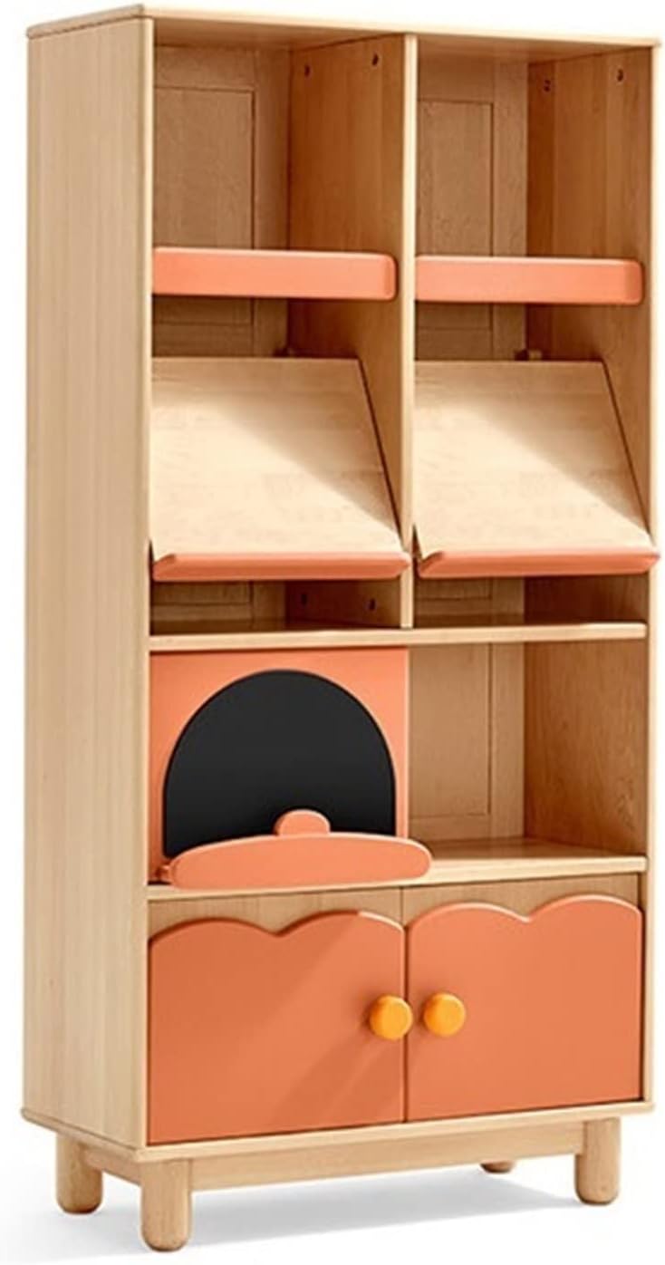 Solid Wood Storage Cabinets with Doors, s Floor-to-Ceiling Bookcases for Living Room MINGPING (Color : Bookcase 80x40x160cm)