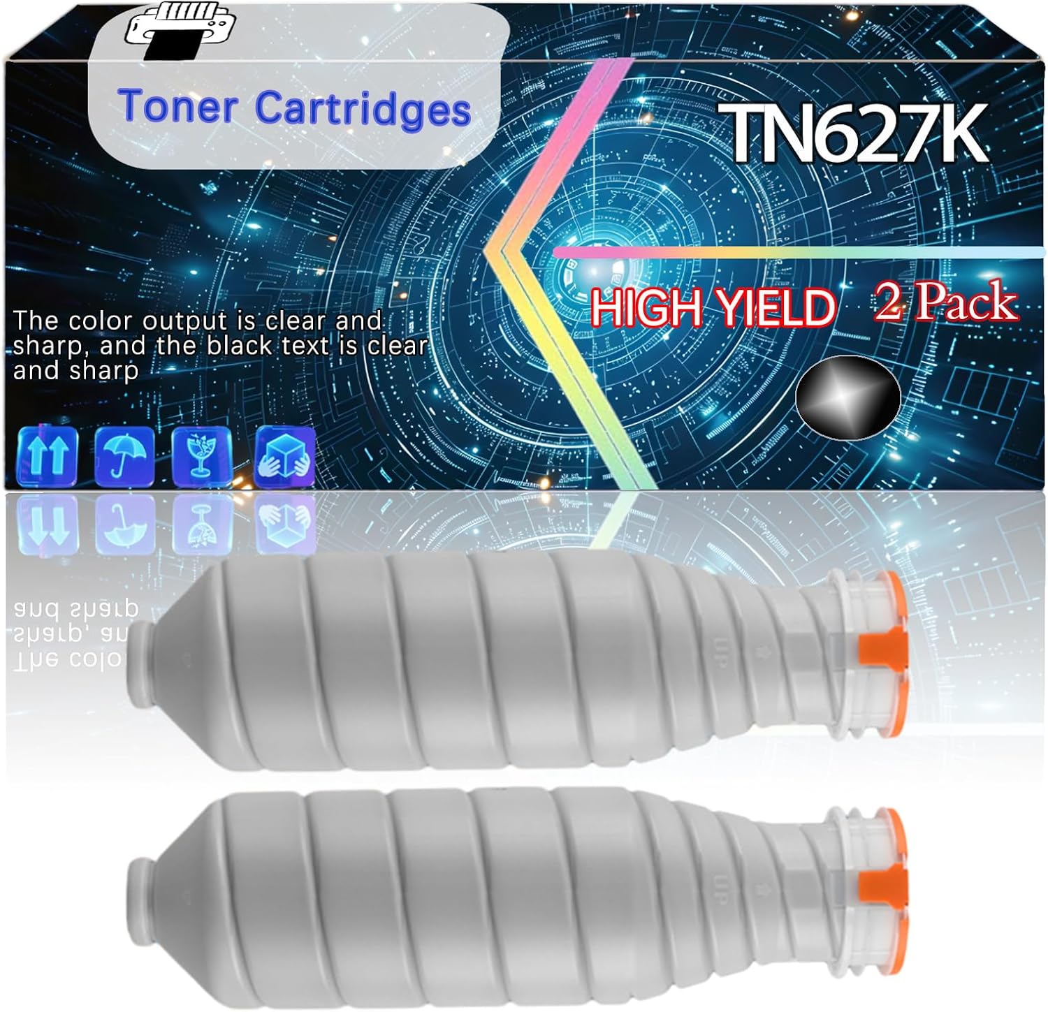 CEECN TN627K Compatible for Konica Minolta AccurioPress C12000 C14000 Printers, Replacement Toner Cartridges High Yield Printer Accessories (2-Pack Black)