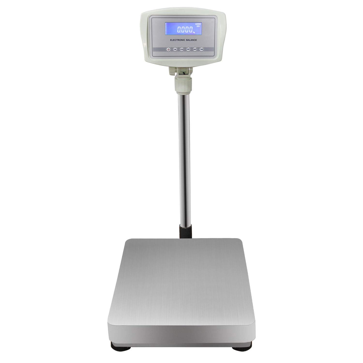 BAOSHISHAN 60kg/1g Digital Scale Floor Platform Scale 132LB Heavy Duty g/kg/ct/lb/oz/ozt Unit Conversion LCD Display for Warehouse Shipping Postal with RS232 Interface
