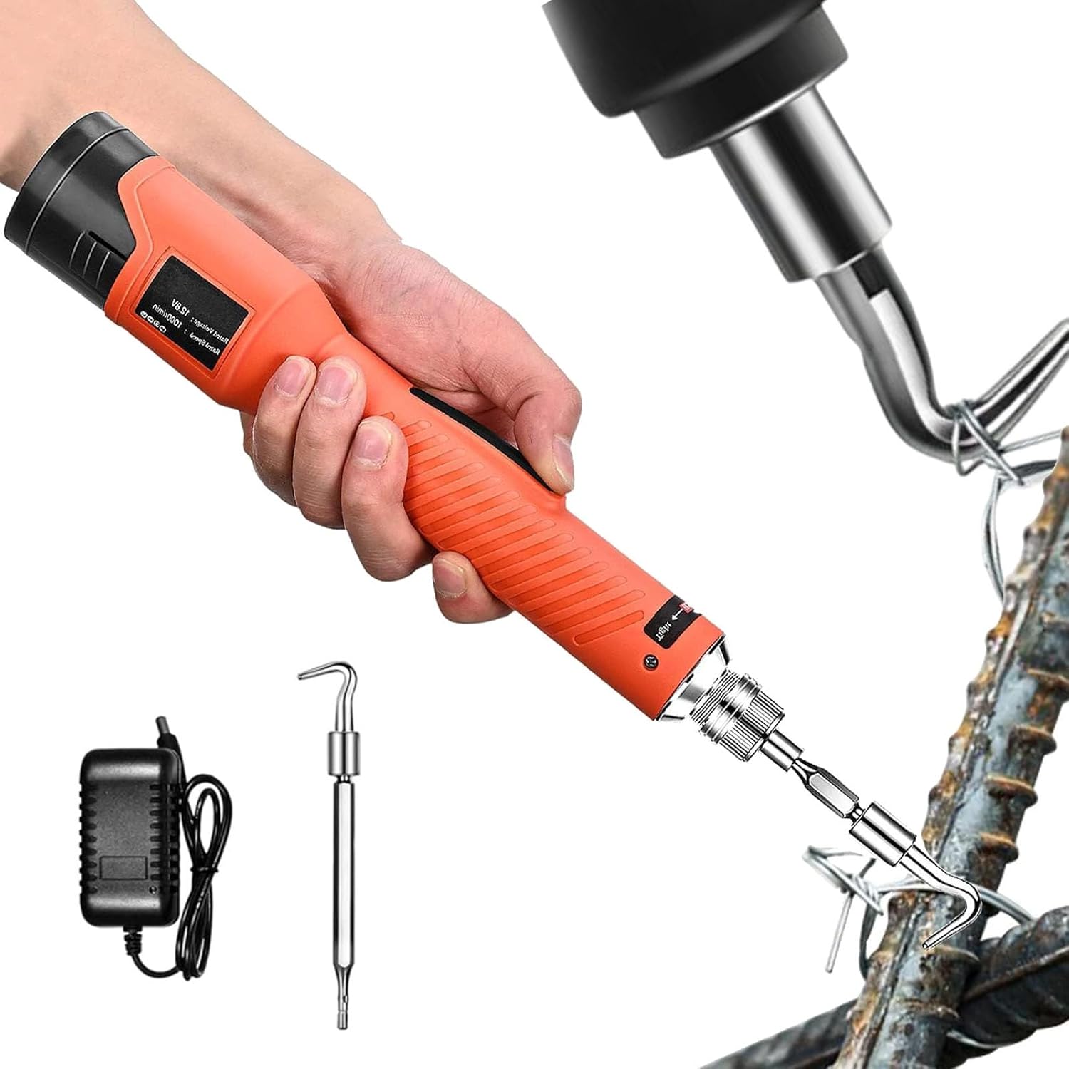 SXXZYAZJ Cordless Rechargeable Electric Rebar Binding Machine, Automatic Tying Tool for Construction and DIY Projects