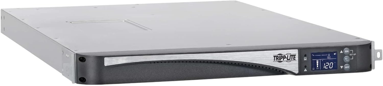 Tripp Lite Double-Conversion Smart Online UPS, 120V 2000VA 1600W, 5 NEMA 5-15R Outlets, Network Card Slot, LCD Status Screen, Expandable Battery, USB, DB9, 1U Rack Mount, 2-Year Warranty (SU2000LCD1U)