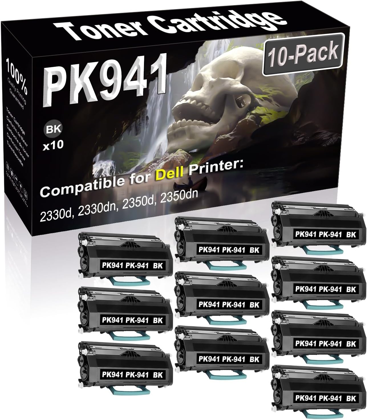 10-Pack (Black) Compatible High Yield PK941 PK-941 330-2650 330-2667 Laser Printer Toner Cartridge use for Dell 2330d 2330dn 2350d 2350dn Printer