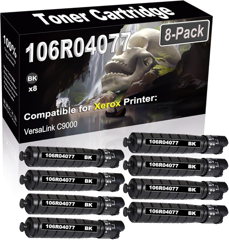 SINIYA 8-Pack Compatible High Capacity 106R04077 Imaging Toner Cartridge use for VersaLink C9000 Printer (Black)