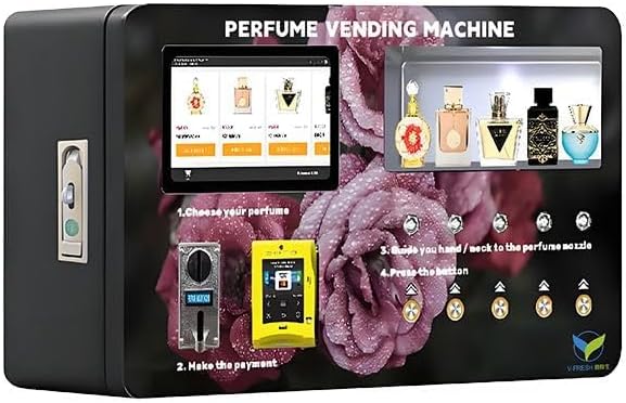 Perfume Vending Machine Coin Operated & Credit Card Payment, Touch Screen Fragrance Dispenser with Automatic Spray Nozzle & Push Button - Commercial Scent Machine for Hotels,Malls,nightclub,Restrooms