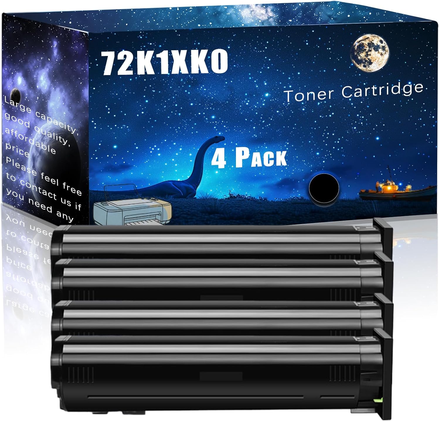 72K1XK0 Compatible Toner Cartridge Replacement for Lexmark High Yield Compatible CX860de CX860dte CX860dtfe Printers, Meet Printing Needs (4 Pack Black)