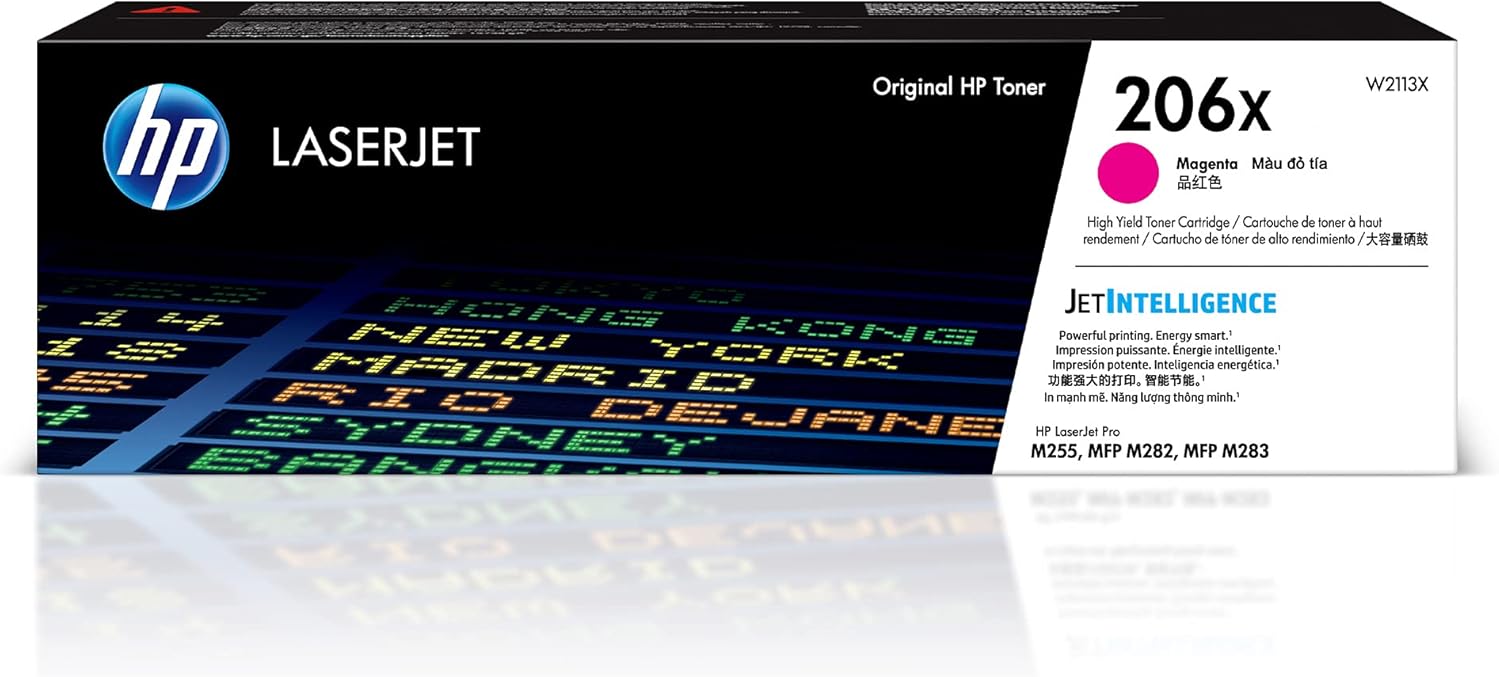 HP 206X Magenta Toner Cartridge | Works with Color LaserJet Pro M255, MFP M282, M283 Series | W2113X