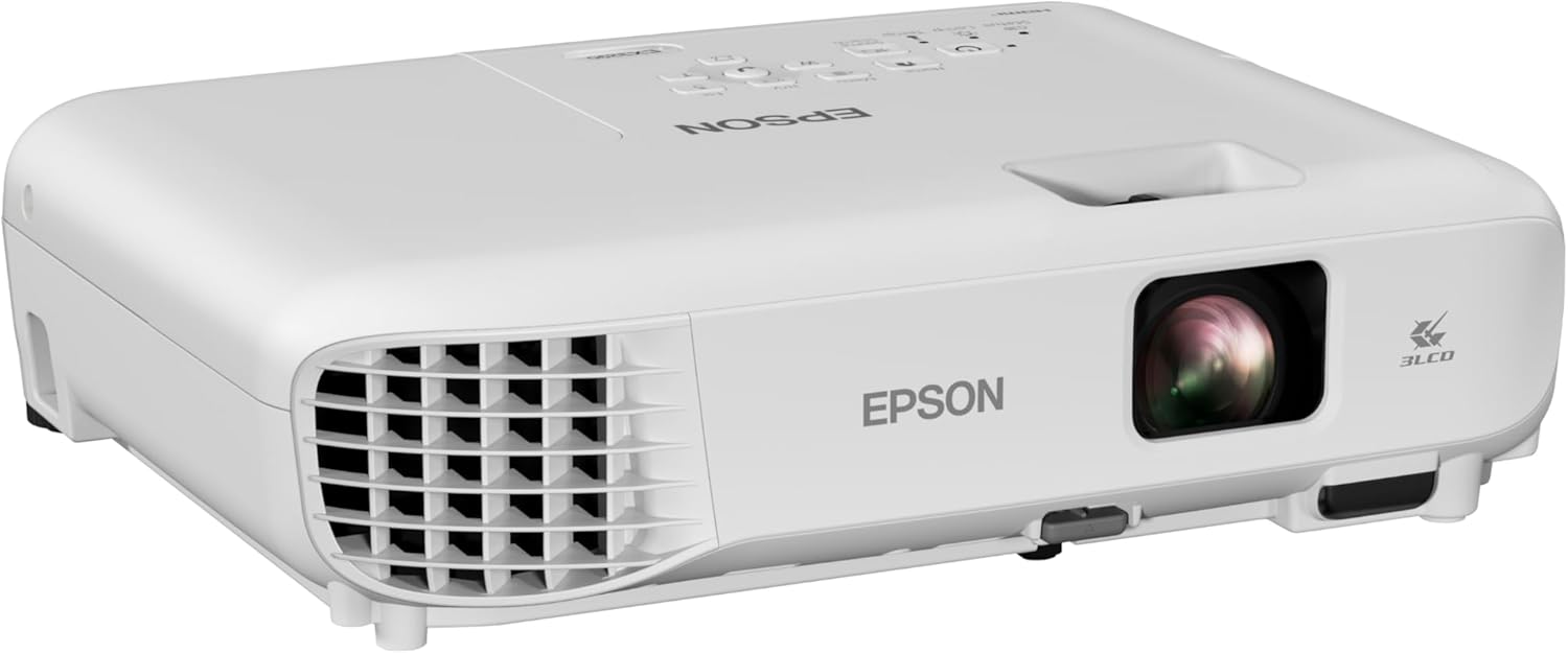 Epson EX3290 3-Chip 3LCD WXGA Projector 4000 lumens for both color and white brightness, 2x HDMI, Built-in Speaker