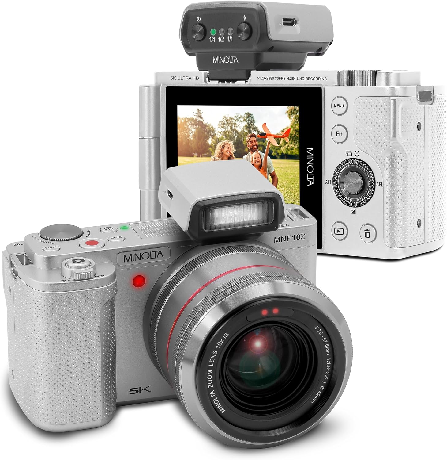 Minolta 72MP Camera w/10x Optical Zoom, Silver