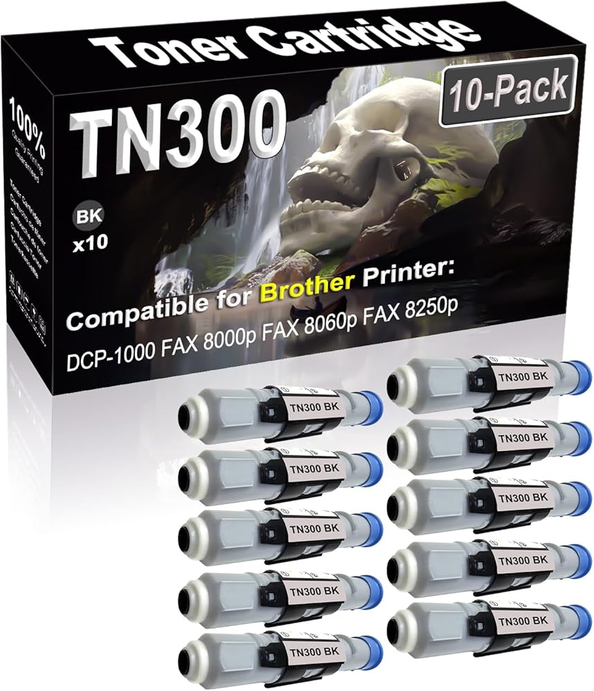 SINIYA 10-Pack (Black) Compatible DCP-1000 FAX 8000p FAX 8060p FAX 8250p Laser Printer Cartridge (High Capacity) Replacement for TN300 TN-300 Printer Cartridge
