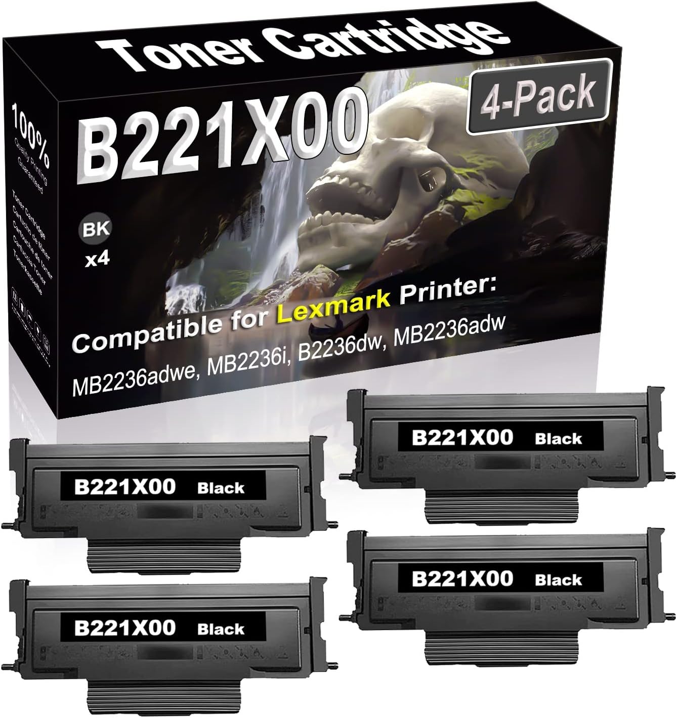 SINIYA 4-Pack Compatible High Capacity B221X00 Imaging Toner Cartridge use for MB2236adwe MB2236i B2236dw MB2236adw Printer (Black)