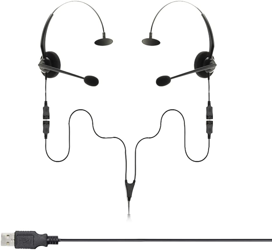 Project Telecom USB-A & USB-C, 2 Users, Monaural Noise Cancelling, Headset Splitter Training Supervising Coaching Bundle - Compatible with Microsoft Teams, Zoom, Cisco Webex, VoIP Apps