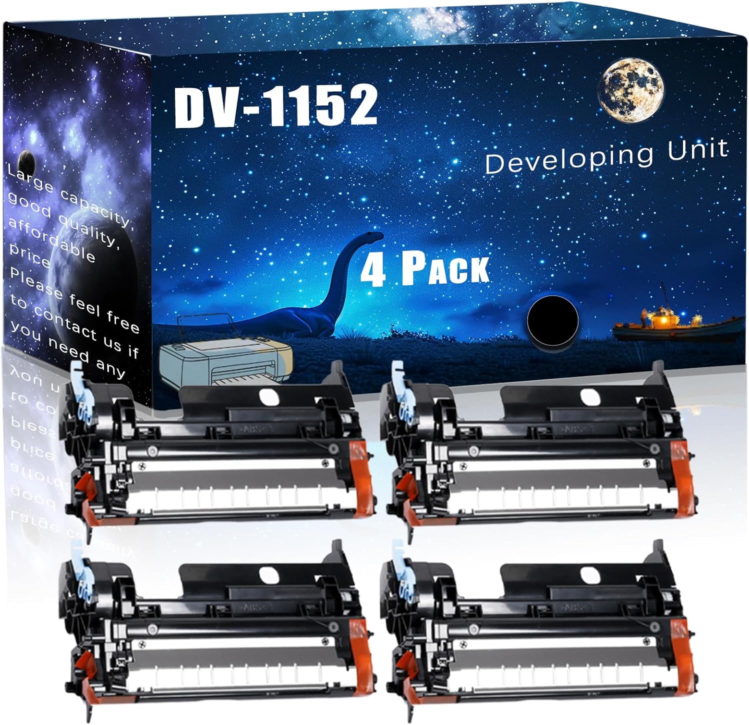 MUCQL DV-1152 Compatible Developing Unit Replacement for Kyocera High Yield Compatible ECOSYS M2040dn M2540dw M2635dw M2640idw P2040dw P2235dw Printers, Meet Printing Needs (4 Pack Black)