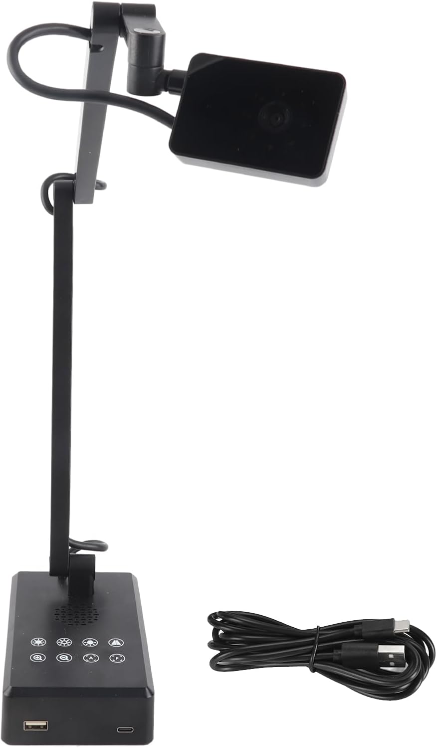 SparkFeng 4K USB Document Camera with 360 Rotation, Foldable Live Demo Camera for Teachers, 30fps HD Webcam with 3 Level LED Light, Expandable Base for Win OS X Chrome