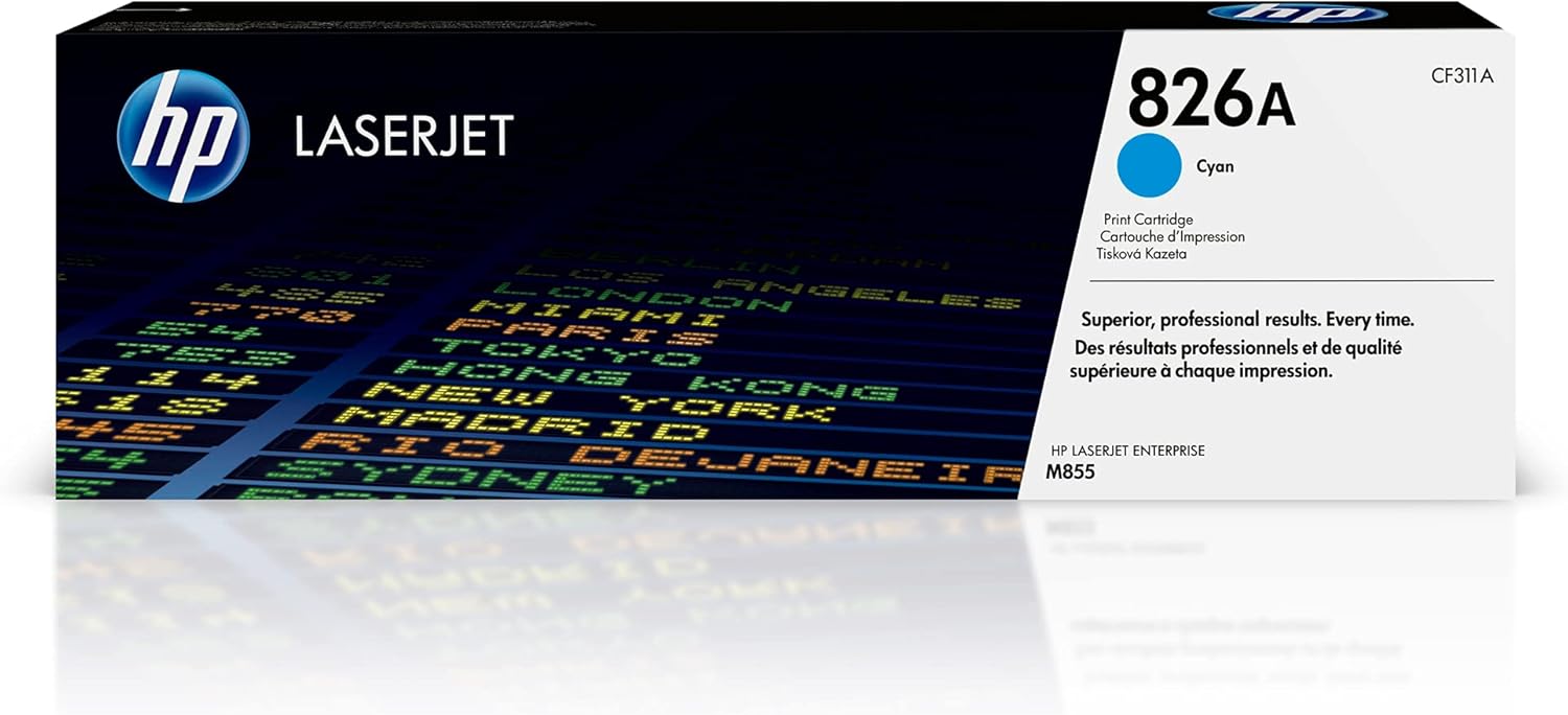 HP 826A Cyan Toner Cartridge | Works Color Laserjet Enterprise M855 Series | CF311A