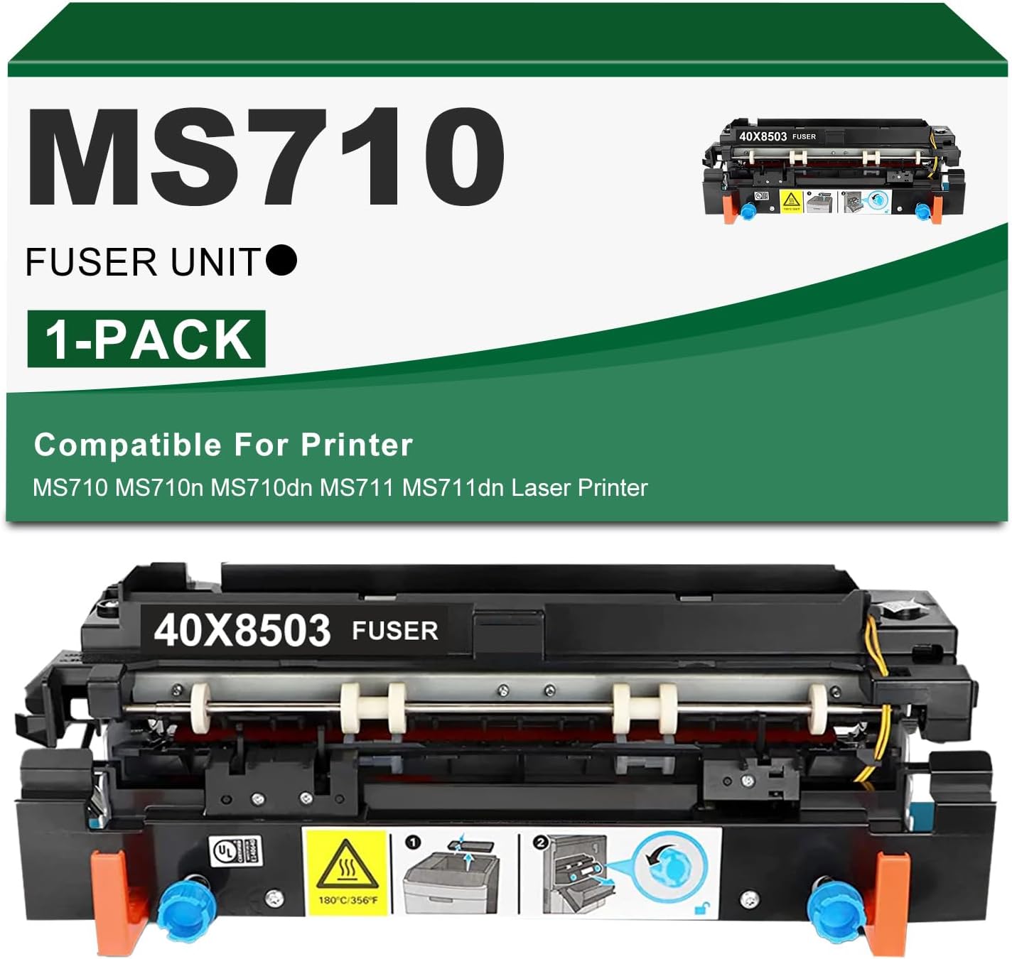 BUEGOO 40X8503 Fuser Kit Unit Replacement for 40X8503 Fuser for MS710 MS710n MS710dn MS711 MS711dn Laser Printer | 1 Pack,110V, 1 Black