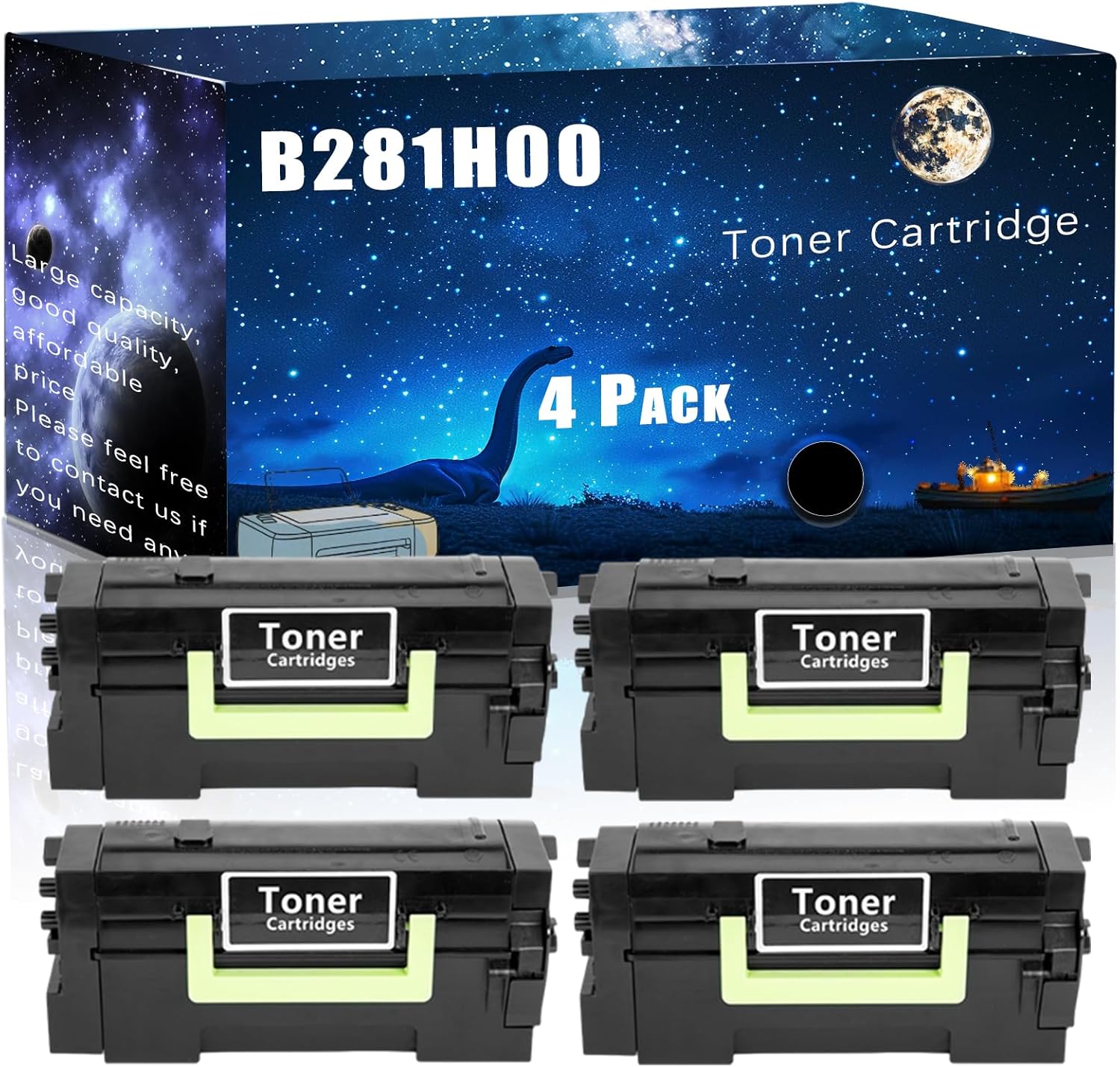 B281H00 Toner Cartridge Compatible for Lexmark B2865dw Printers,with Chip Large Printing Demands (4 Pack Black)