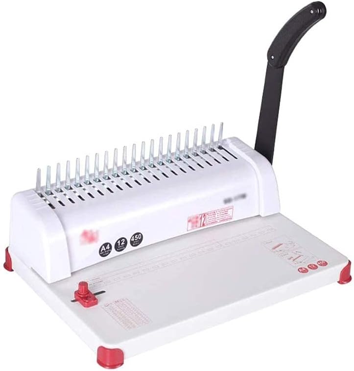 JKSVTF Multifunctional Manual Comb Punching and Binding Machine A4 Paper Loose-Leaf Punching Hole 21-Hole Rubber Ring 10-Hole Clip Binding Machine