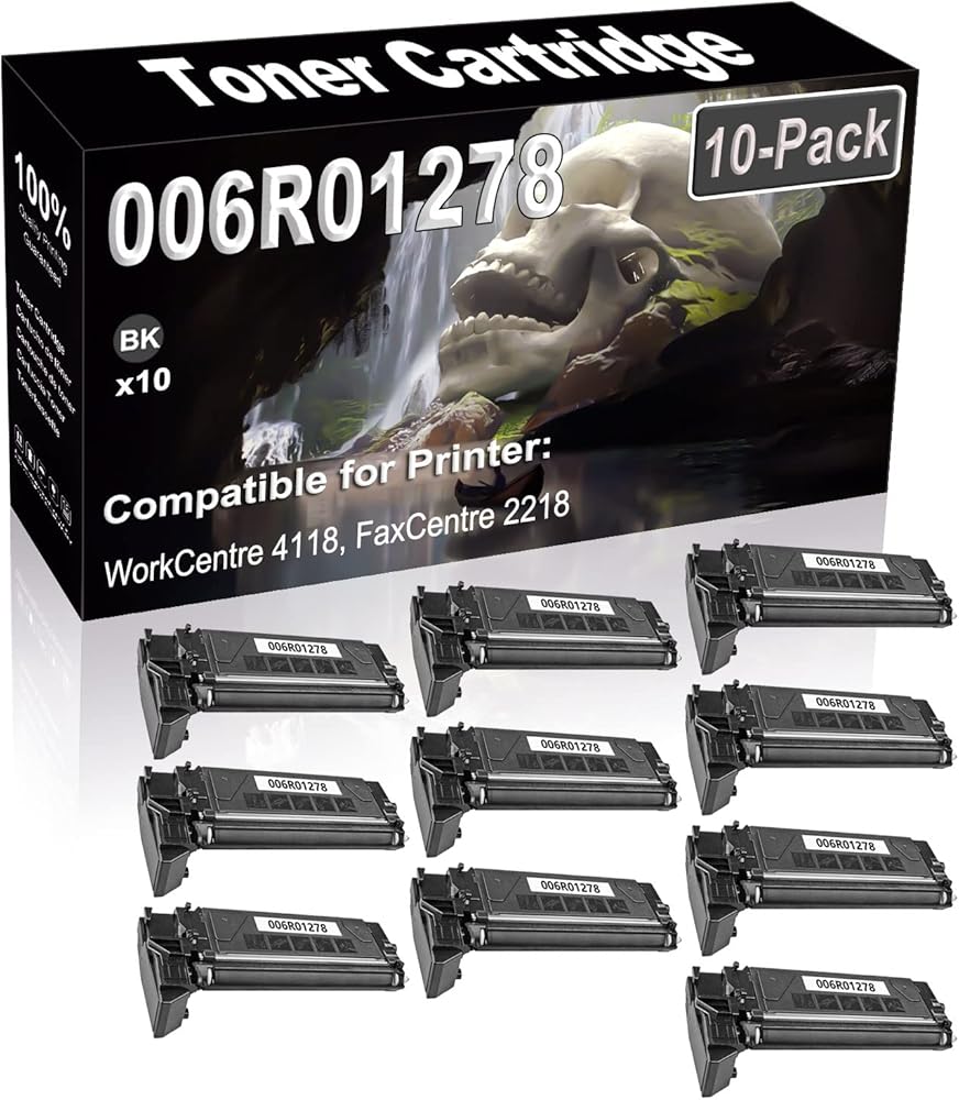 SINIYA 10-Pack (Black) Compatible WorkCentre 4118 FaxCentre 2218 Laser Printer Cartridge (High Capacity) Replacement for 006R01278 Printer Cartridge