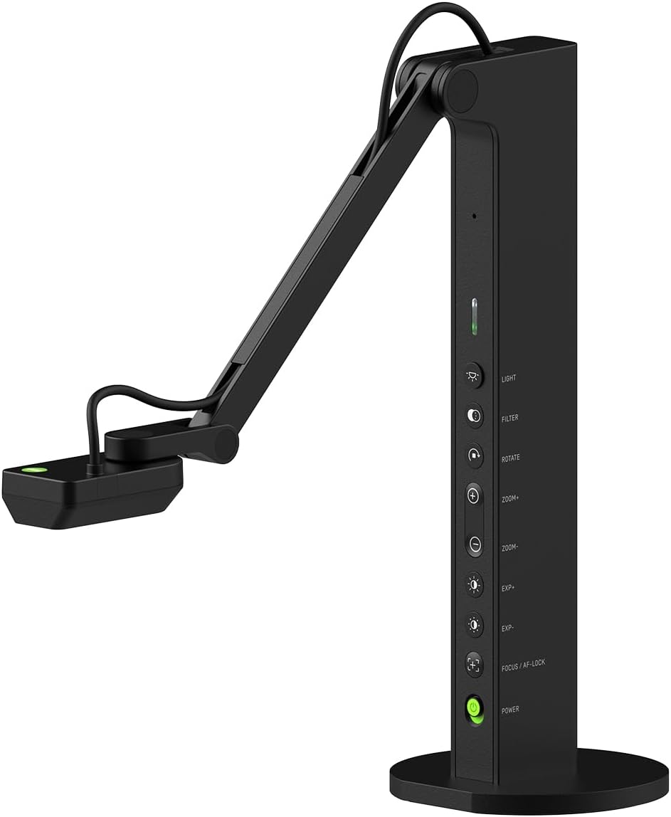 IPEVO VZ-R Ultra HDMI/USB Dual-Mode 13MP Document Camera, 4K, Mac, Windows, Chromebook, Connects to IFPs, TVs, Monitors, Projectors Without Computer. for Classroom, Teaching, Learning, Online Meeting