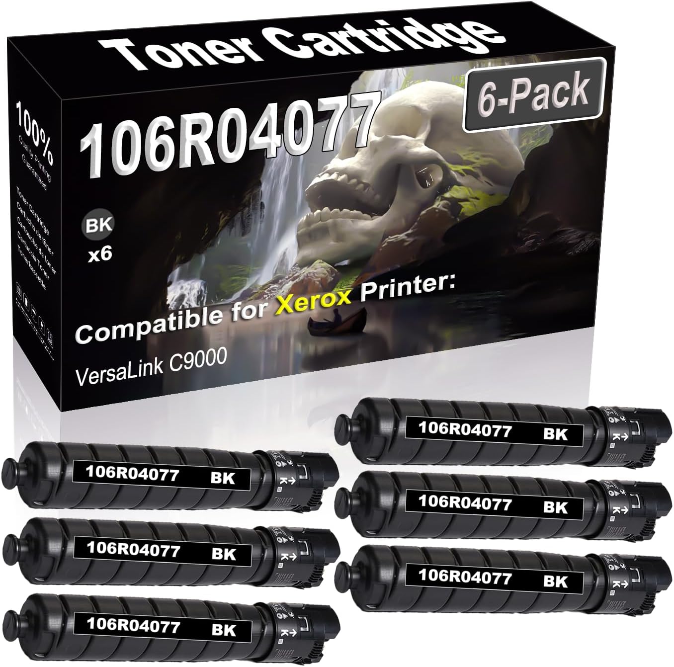 SINIYA 6-Pack (Black) Compatible High Yield 106R04077 Laser Printer Toner Cartridge use for VersaLink C9000 Printer