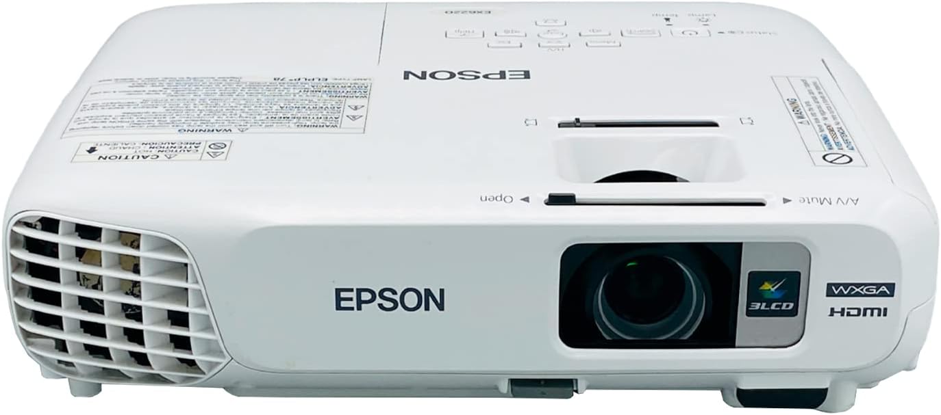 Epson EX6220 3LCD Projector Portable Professional 3000 ANSI 1080p HDMI Bundle Remote Control Power Cable HDMI Cable (Renewed)