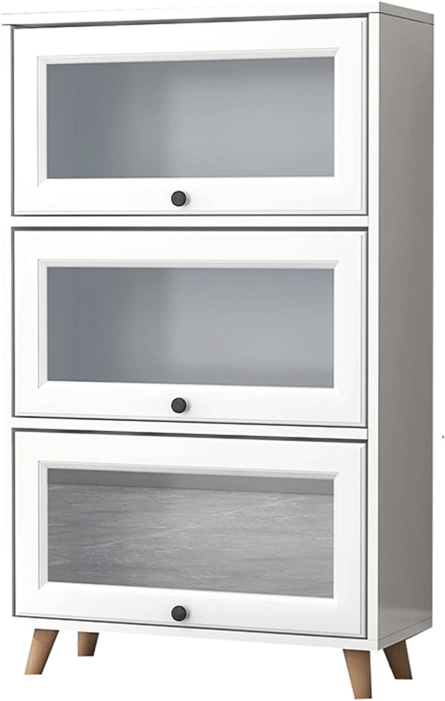 HIHELO Book Case Multi-Layer Bookshelf with Door Dust-Proof Floor-to-Ceiling Home Living Room Children's Student Bookcase Bookcase Storage Cabinet Rack Bookshelves (Color : Three Floors, Size : 70cm)