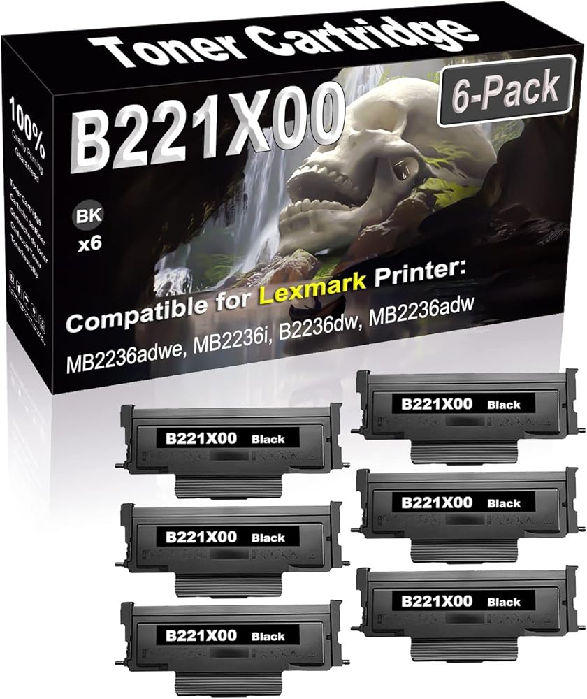 SINIYA 6-Pack (Black) Compatible High Yield B221X00 Laser Printer Toner Cartridge use for MB2236adwe MB2236i B2236dw MB2236adw Printer