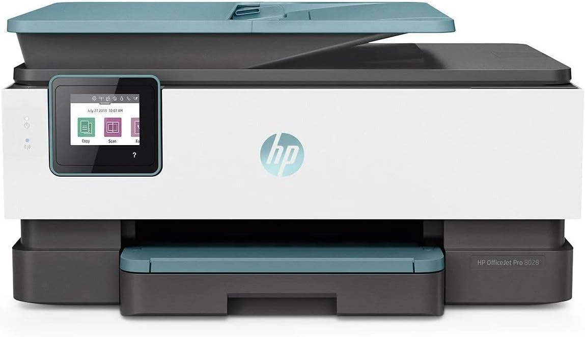 HP Officejet Pro 8028 All-in-One Printer Wireless Printer, Take control of Printing, Scanning, Copying, and Fax Jobs at Home and Office, Built-in Wifi via Mobile Device, Cloud-Based, 3UC64A (Renewed)