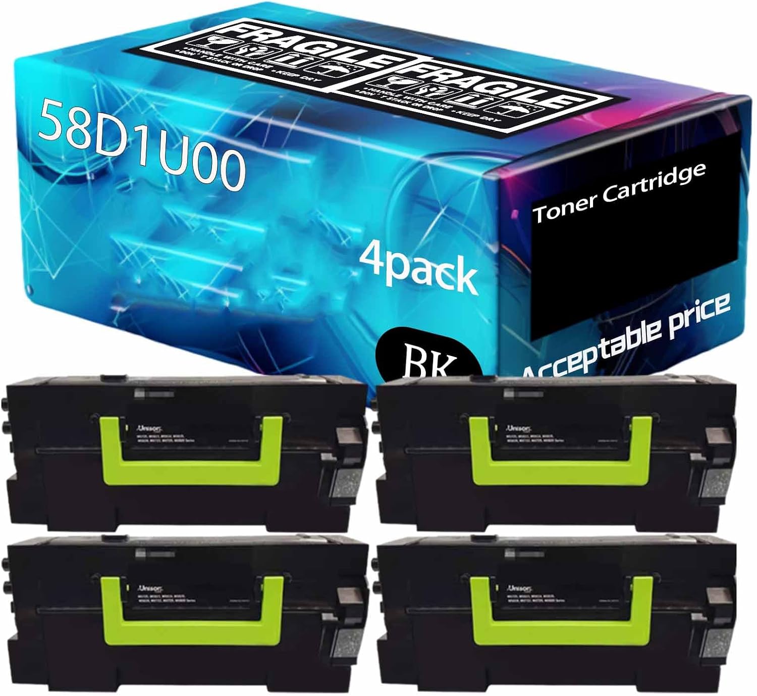 MUCQL 58D1U00 Toner Cartridge Compatible for Lexmark 58D1U00 58D1U00 MS823 MS821 Printer.High Quality, high Printing Page Count 55000 Pages. (Black-4)