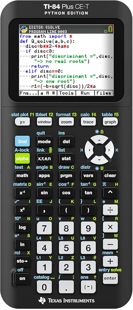 Texas Instruments TI-84 Plus CE-T Python Edition Graphical Calculator (Colour Display) Black