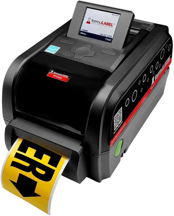 formuLABEL GHS4P Printer - 300 DPI Standalone Industrial Thermal Label Printer, Easy Load, Pre-Loaded Safety Symbol Library, Prints up to 4