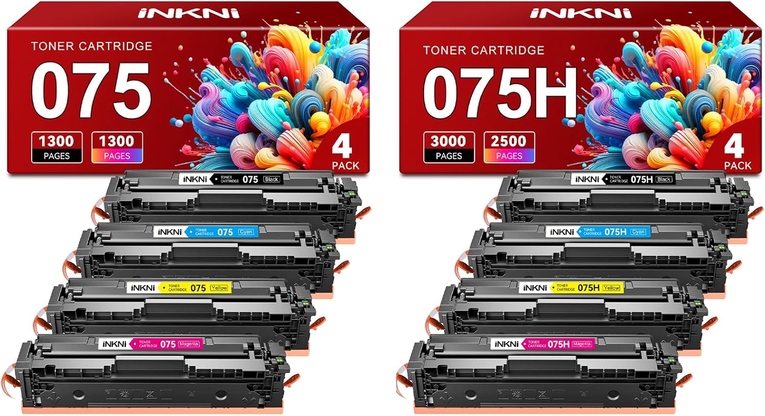 075 075H Toner Cartridge Compatible Replacement for Canon 075 075H Toner Cartridge Set Works for Canon Color imageCLASS LBP646Cdw MF665Cdw MF663Cdw MF662Cdw LBP647Cdw LBP640c MF660c Printer (8 Pack)