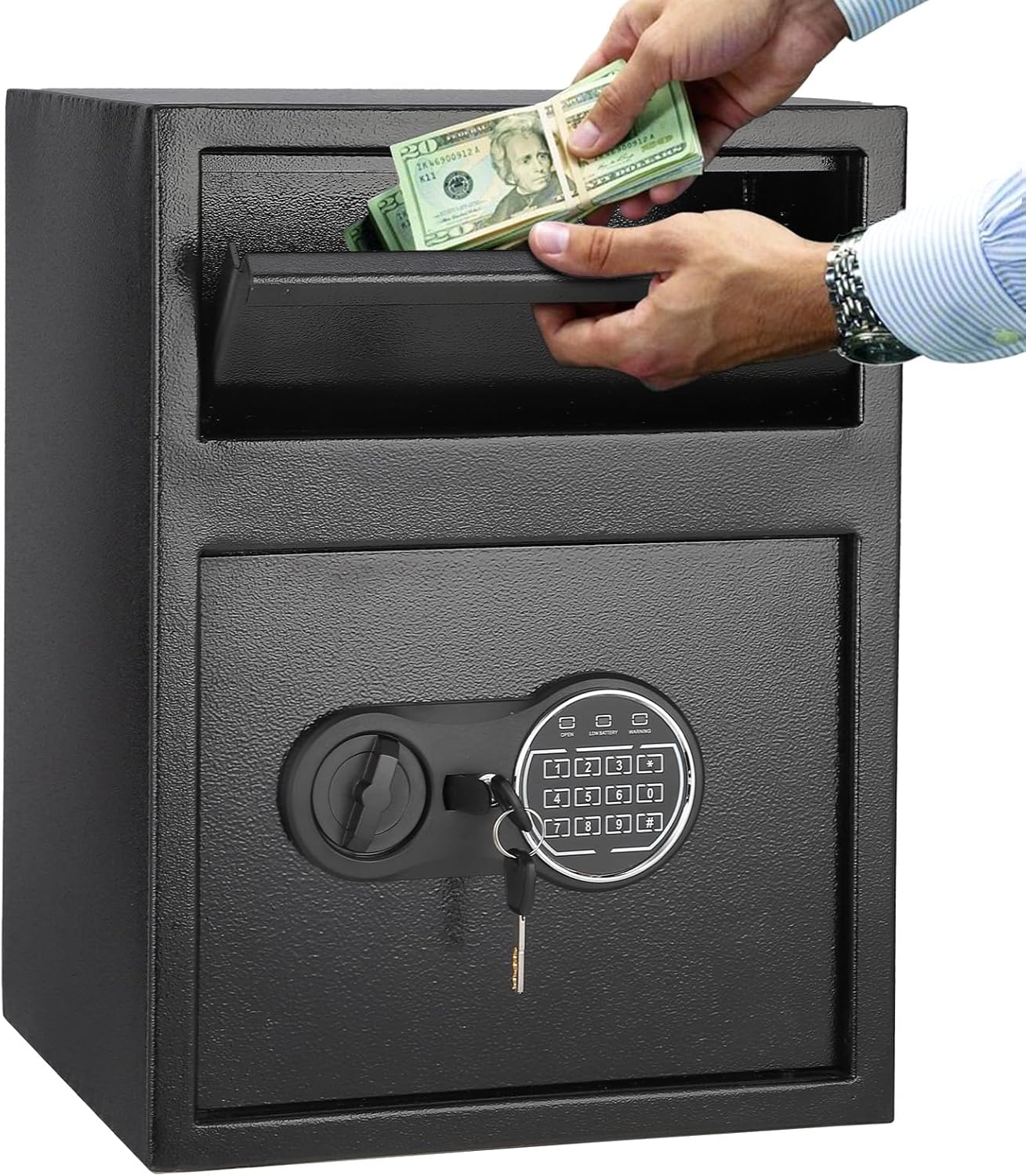 1.9 Cu Ft Heavy Duty Drop Safe for Business With Digital Keypad, Depository Safe for Money with Drop Slot, 11.7
