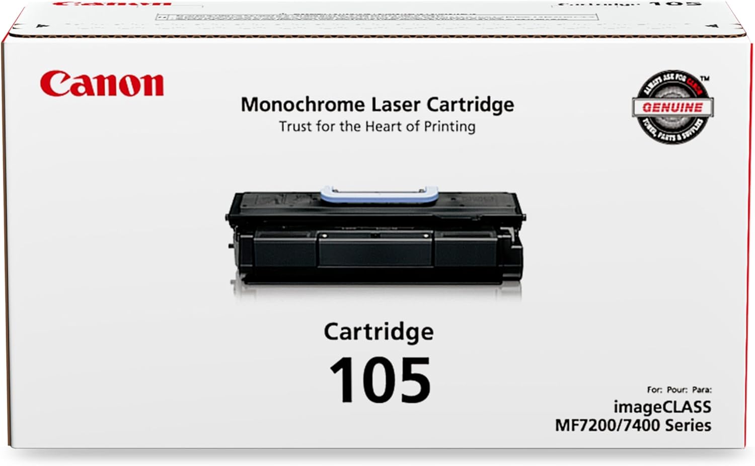 Canon Genuine Toner, Cartridge 105 Black (0265B001), 1 Pack, for Canon imageCLASS MF7280, MF7460, MF7470, MF7480 Laser Printer