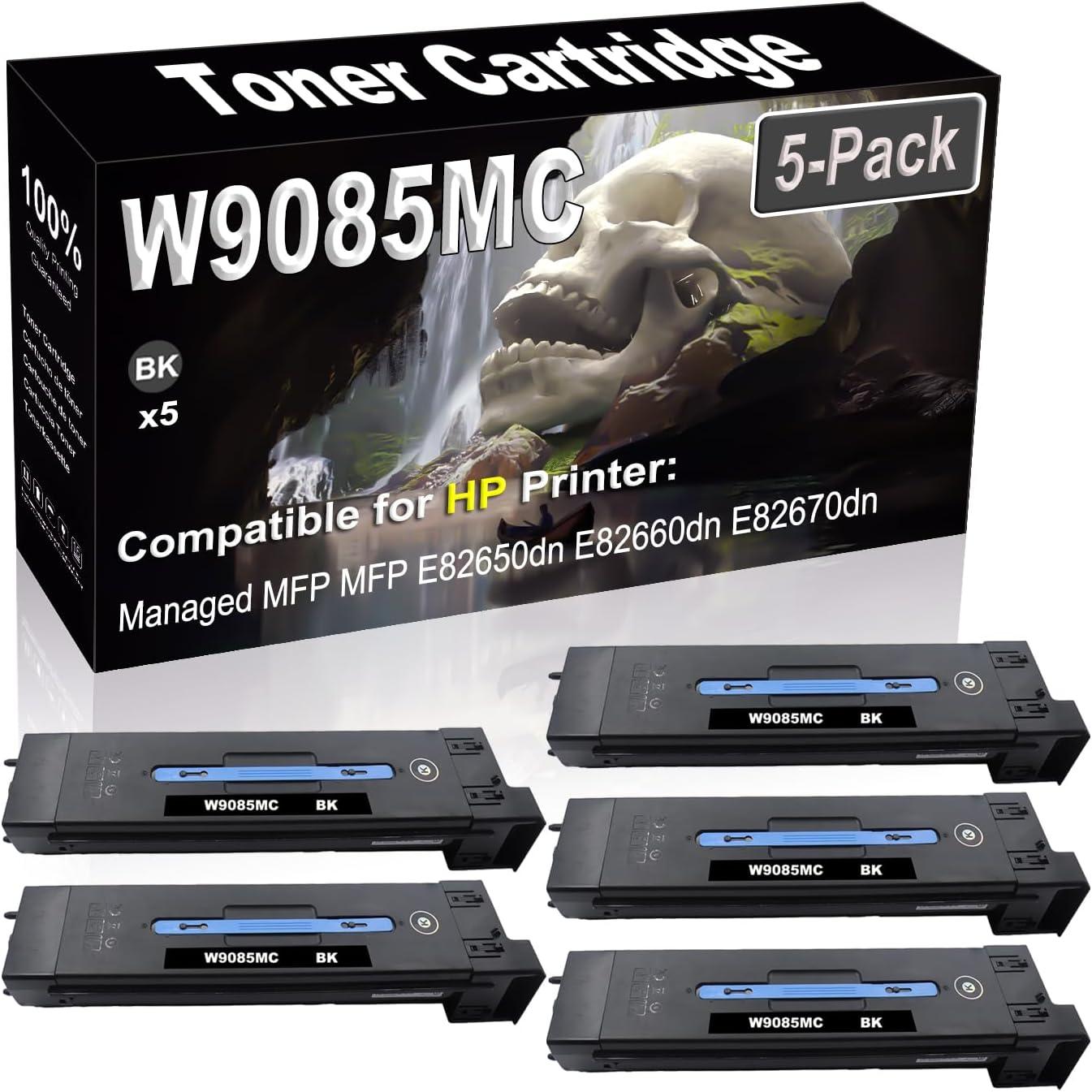 SINIYA 5-Pack (Black) Compatible Managed MFP MFP E82650dn E82660dn E82670dn Laser Printer Cartridge (High Capacity) Replacement for W9085MC Printer Cartridge