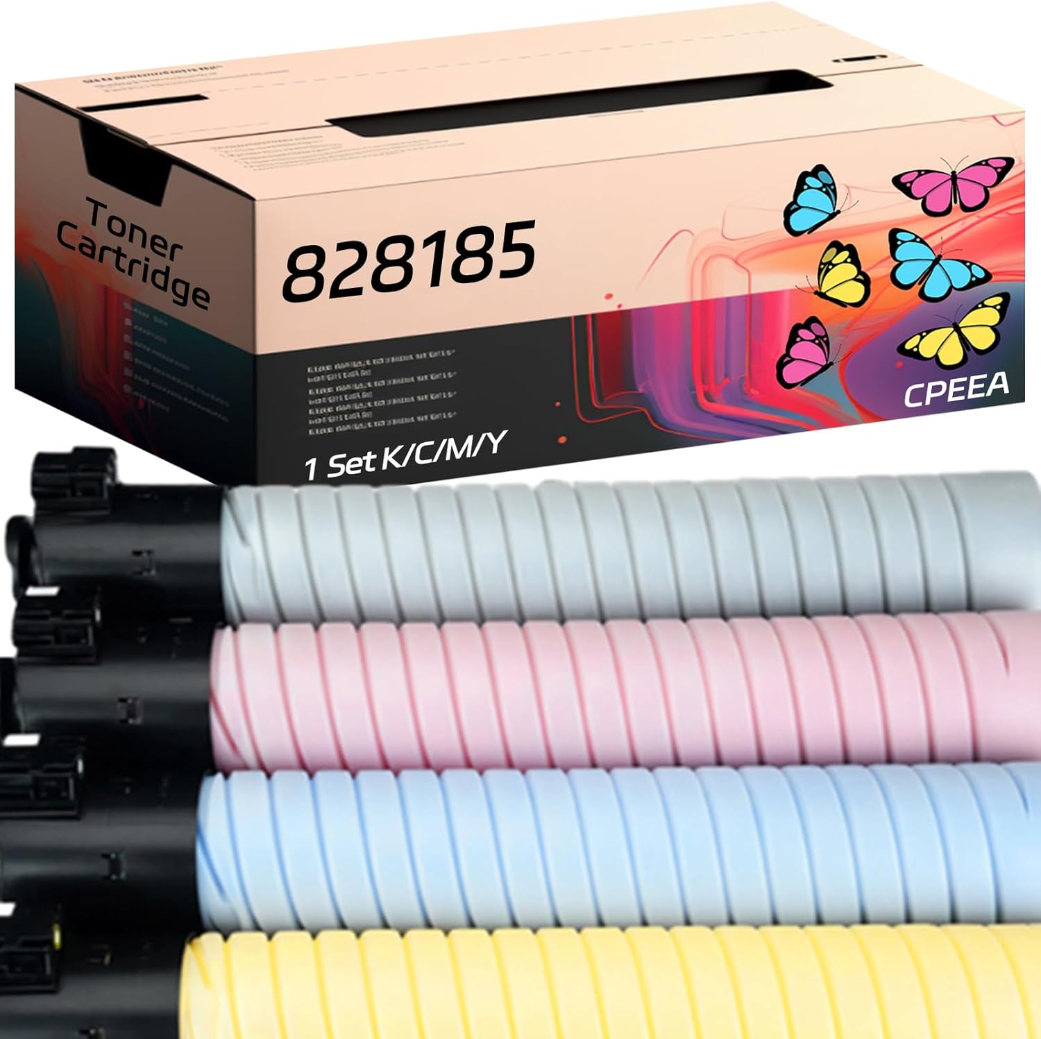 Compatible for Ricoh 828185 828188 828187 828186 Toner Cartridge Work for Ricoh Pro C751C751EX C651EX Printers, with Chip, High Yield 68000 Pages, Clear Printing (4-Pack BK/C/M/Y)