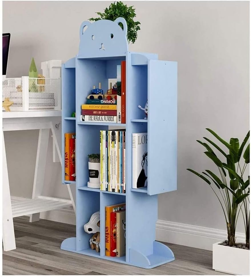 NERDOH Bookshelf Bookcase Creative Bookshelf Floor-Standing Multilayer Bookcase Multifunctional Storage Furniture Organizer Bookshelves Book Shelf Book Case (Blue : Blue, Size : 56 * 22.5 * 110cm)